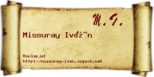Missuray Iván névjegykártya